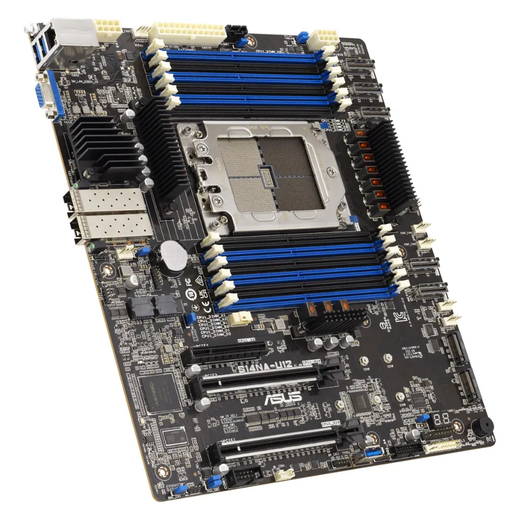 ASUS S14NA‑U12 AMD EPYC 8004 SP6 Server Motherboard with Dual 25Gb LAN & DDR5 12‑DIMM Support-tpstech.in