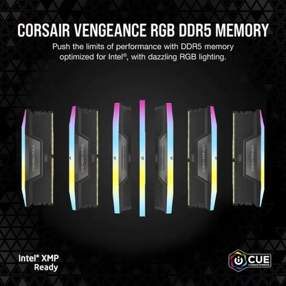 CORSAIR Vengeance RGB 96GB (2x48GB) DDR5 RAM 5200MHz CL38 Desktop Memory Kit – Black-tpstech.in