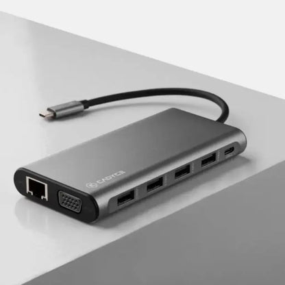 Cadyce CA-2HDVG USB-C Dual HDMI & VGA Docking Station Gigabit LAN SD/MicroSD USB Ports-tpstech.in
