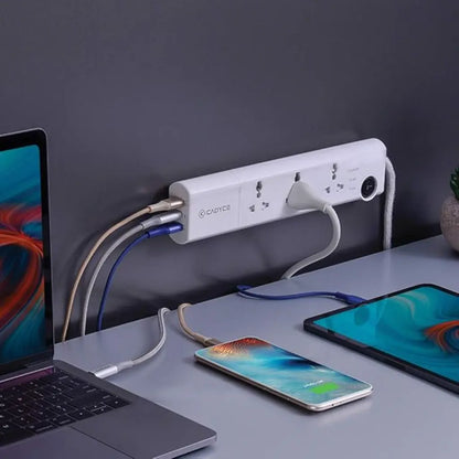 Cadyce CA-3SPS 3-Socket Surge Protector with 30W USB-C PD-tpstech.in