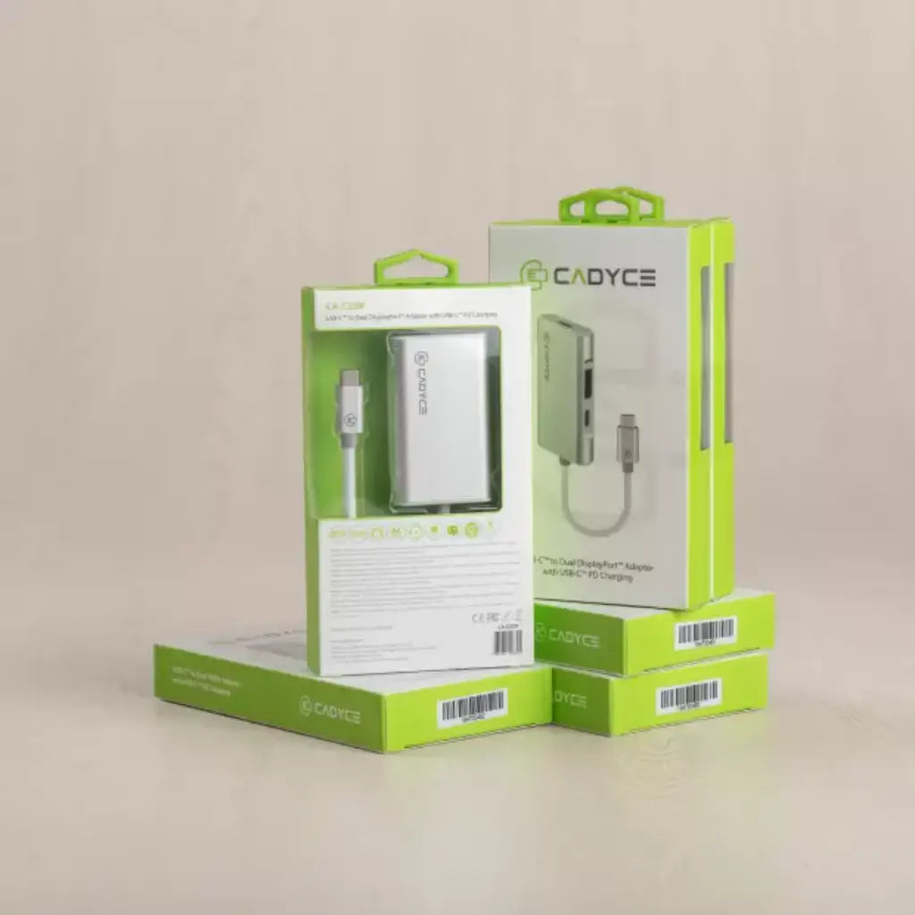 Cadyce CA-C2DP USB-C to Dual DisplayPort Adapter with PD Charging-tpstech.in