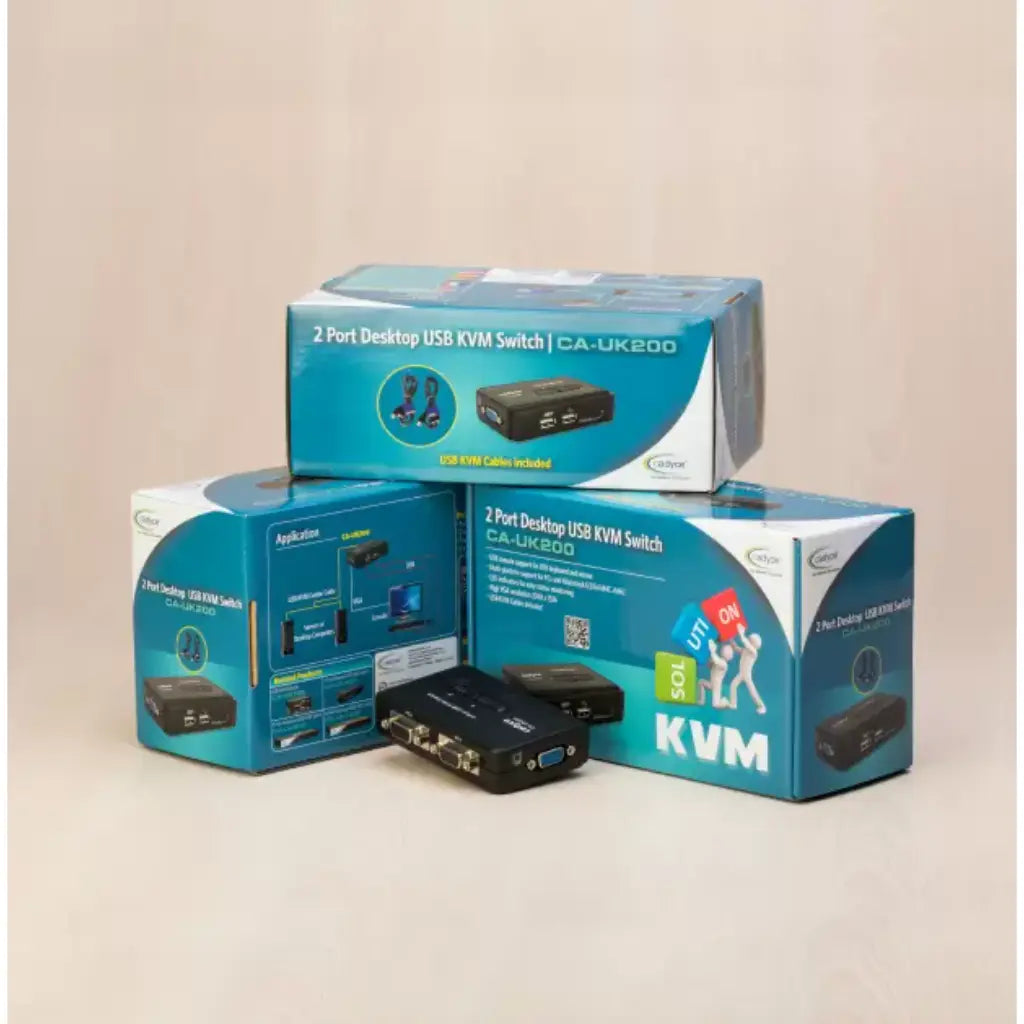 Cadyce CA-UK200 2-Port USB KVM Switch with VGA Support up to 2048×1536-tpstech.in