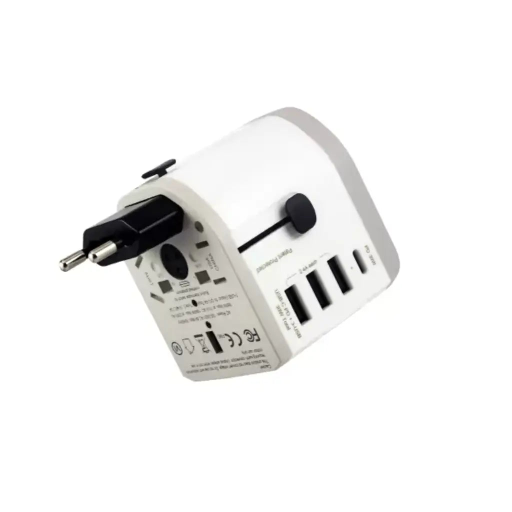 Cadyce CA-UTA 30W Universal Travel Adapter with USB-C PD & 3 USB Ports-tpstech.in
