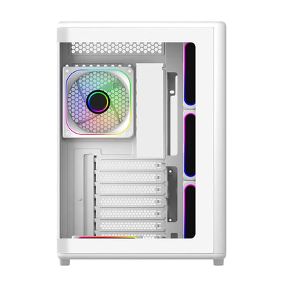 Cooler Master Elite 600 Tempered Glass ATX Mid‑Tower Computer Case - White-tpstech.in