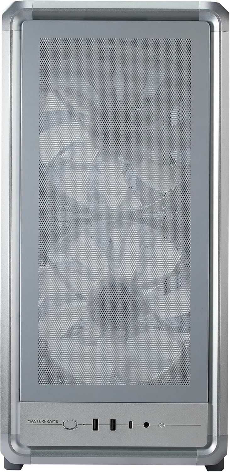 Cooler Master MasterFrame 500 Mesh ARGB Open‑Frame Mid‑Tower Case - Silver