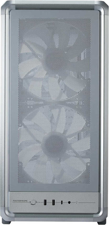 Cooler Master MasterFrame 500 Mesh ARGB Open‑Frame Mid‑Tower Case - Silver