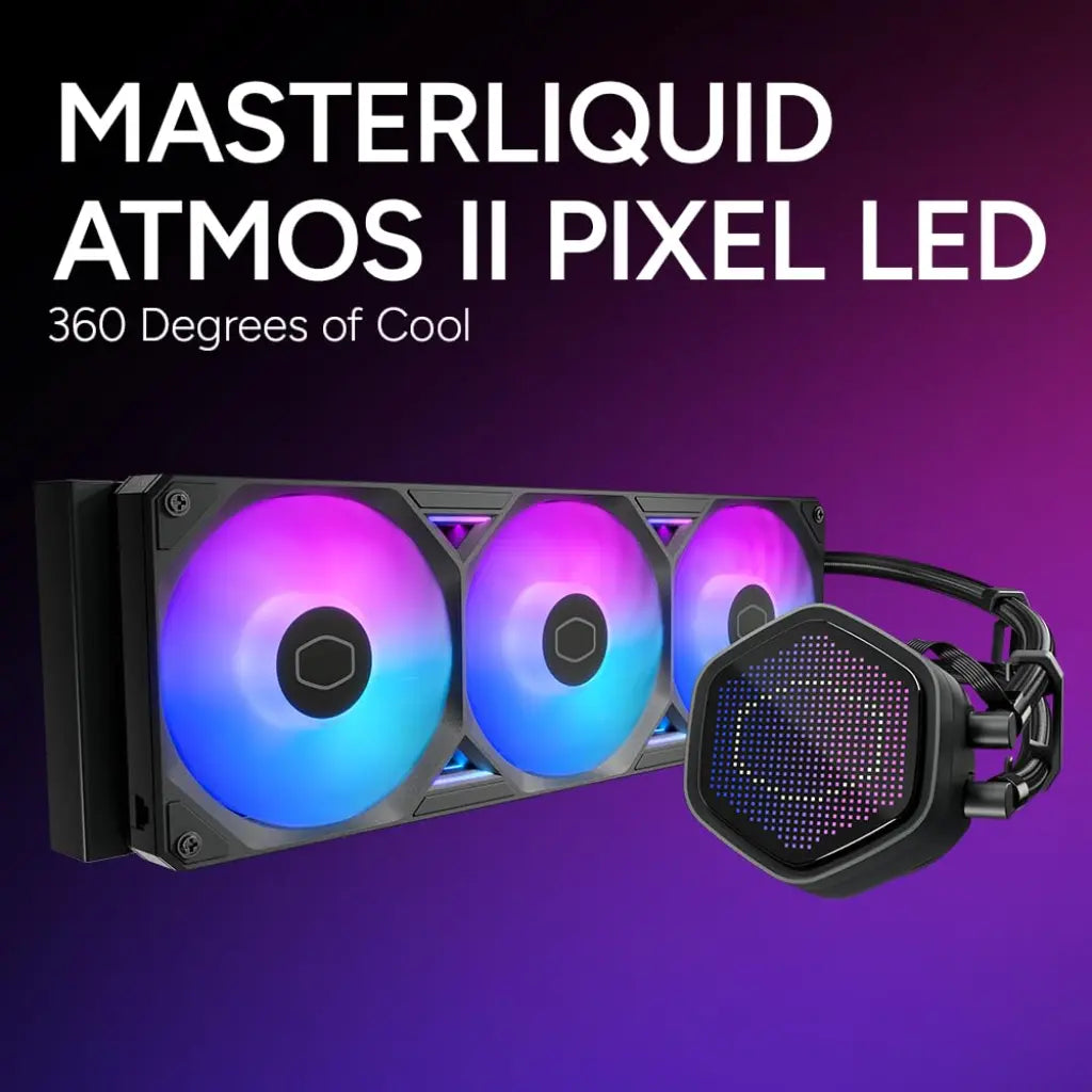 Cooler Master MasterLiquid Atmos II Pixel LED 360mm ARGB Liquid CPU Cooler - Black-tpstech.in
