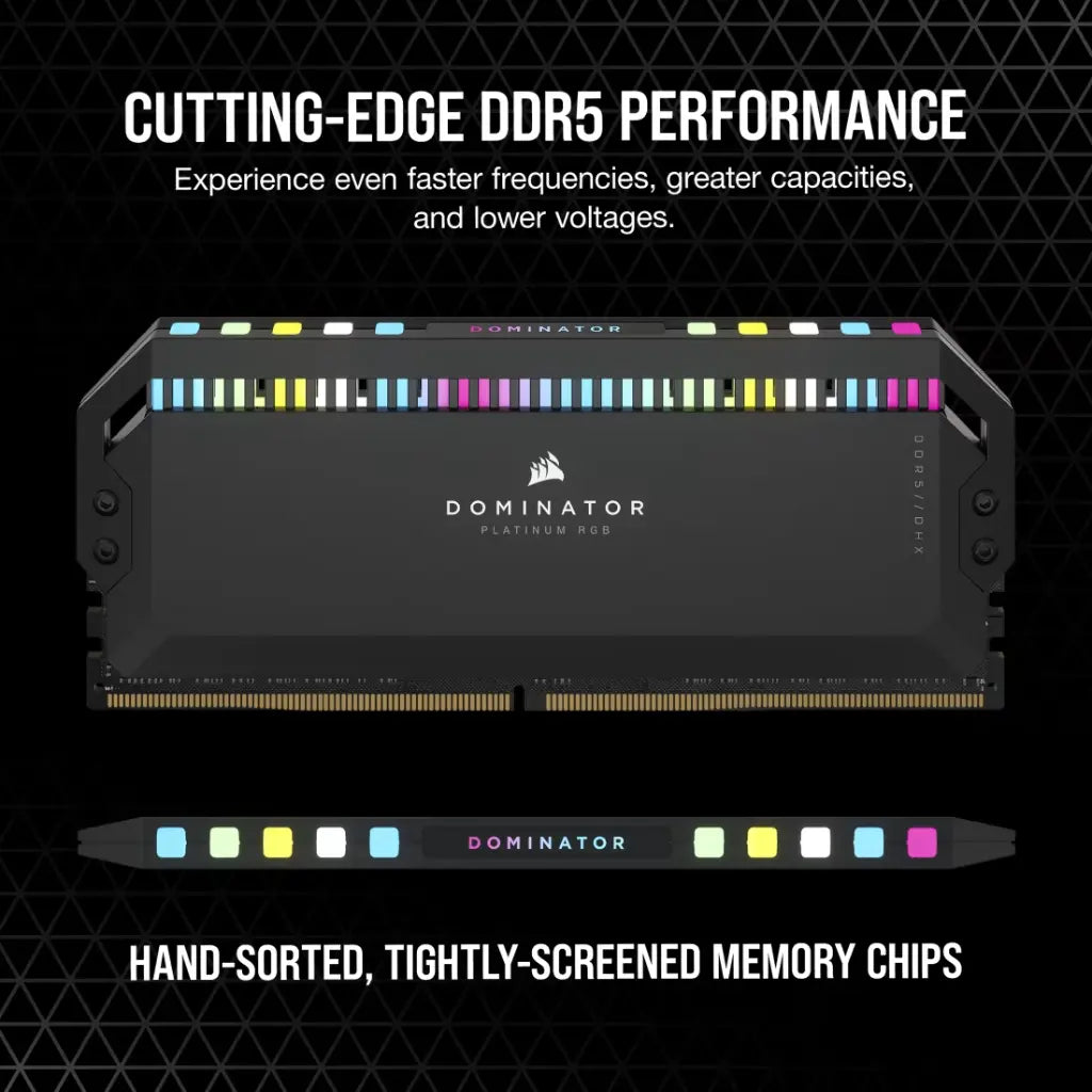 Corsair Dominator Platinum RGB 32GB (2x16GB) DDR5 RAM 7000MHz CL34 Desktop Memory Kit – Black-tpstech.in