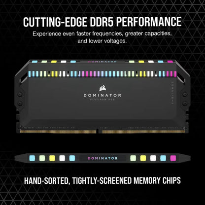 Corsair Dominator Platinum RGB 32GB (2x16GB) DDR5 RAM 7000MHz CL34 Desktop Memory Kit – Black-tpstech.in