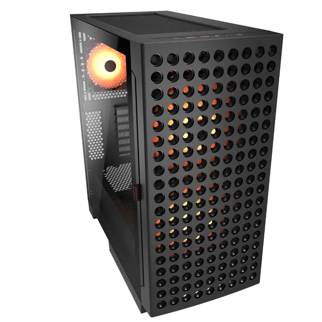 Cougar Airface Eco RGB Mid Tower PC Case with Dual 180mm ARGB PWM Fans - Black-tpstech.in