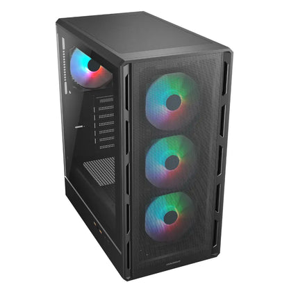 Cougar Airface Pure RGB Mid Tower ATX Computer Case Compact Design with Ultra‑Slim Ventilated Front Panel and 4 RGB Fans-tpstech.in