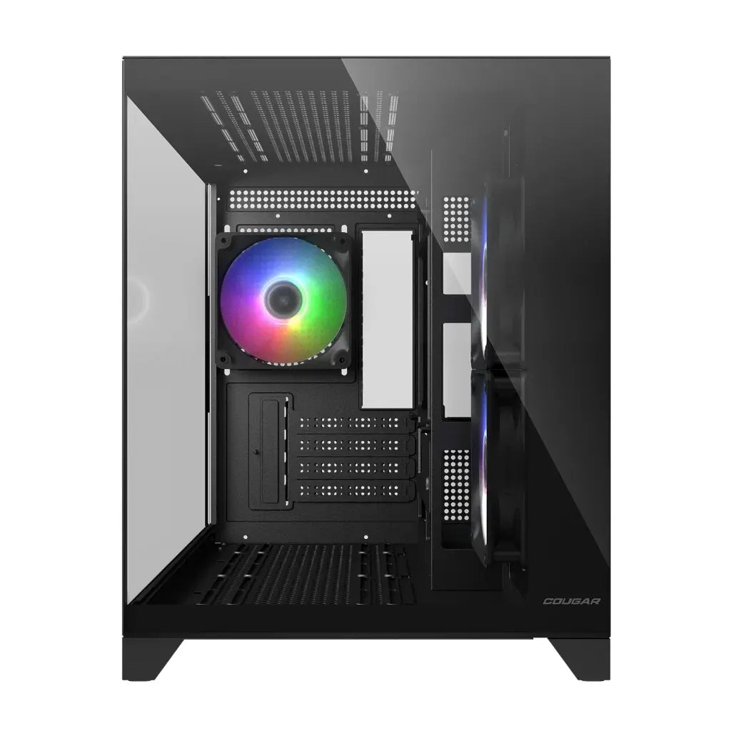 Cougar FV150 Mini RGB Mini Tower Computer Case with Dual Chamber Design Tempered Glass Panels-tpstech.in