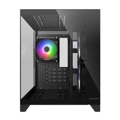 Cougar FV150 Mini RGB Mini Tower Computer Case with Dual Chamber Design Tempered Glass Panels-tpstech.in