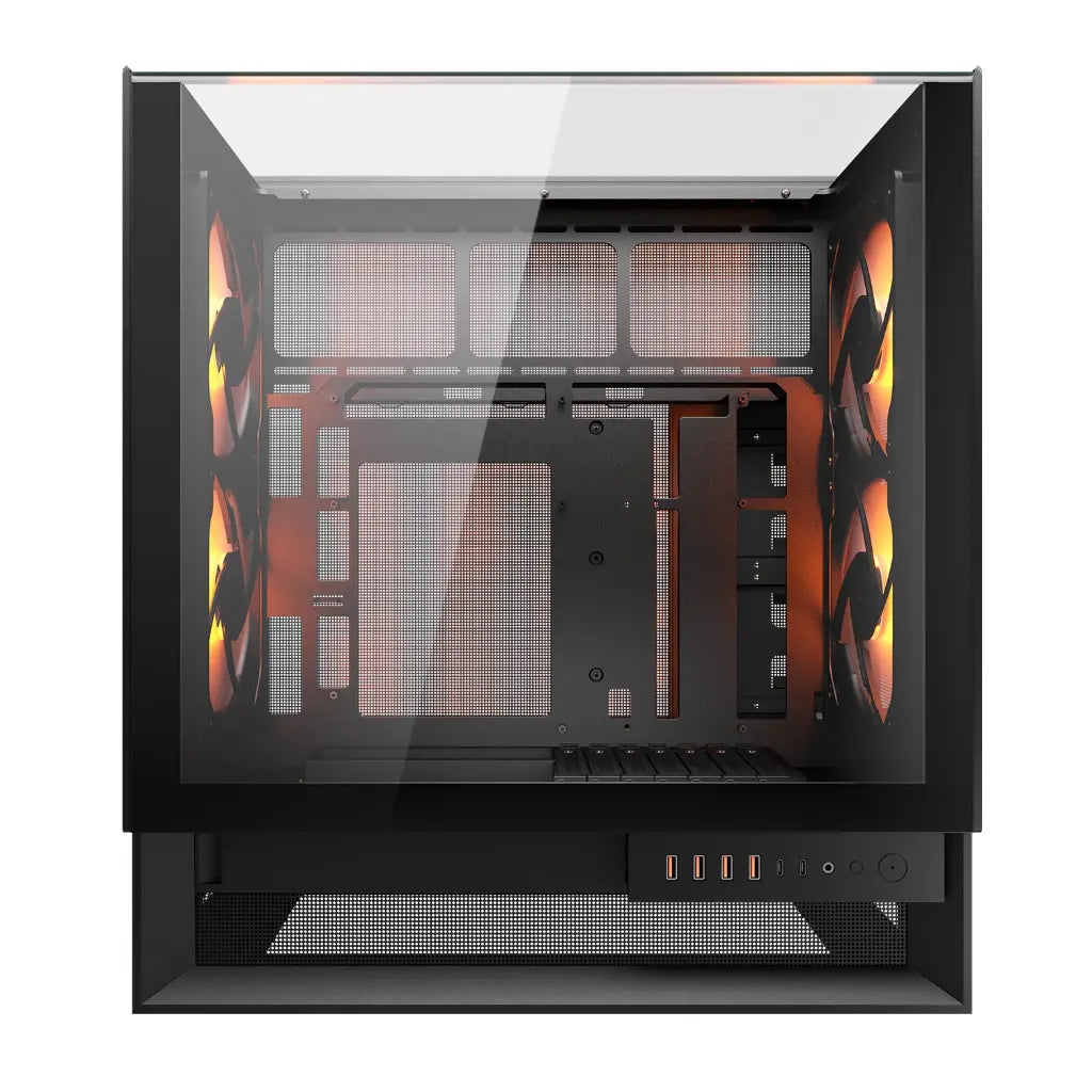 Cougar OmnyX 3‑Side Tempered Glass Mid Tower Panoramic Computer Case with Quad 160mm PWM Fans-tpstech.in