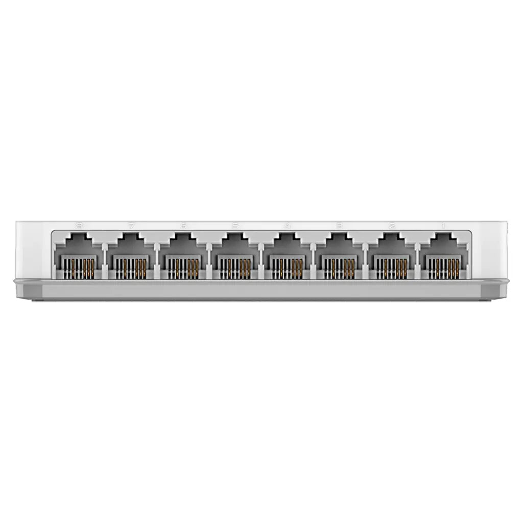 D Link DES 1008C 8 Port Fast Ethernet Unmanaged Switch Energy Efficient Fanless Design 