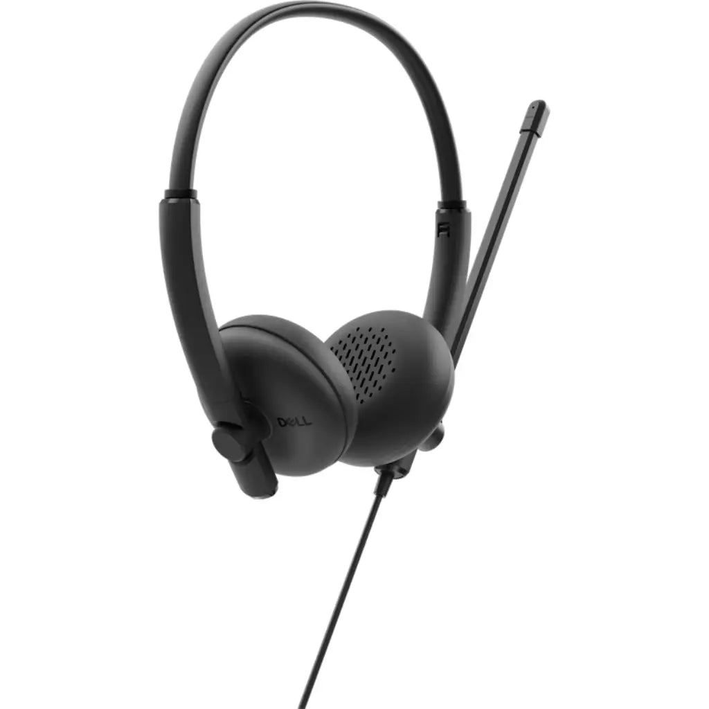 Dell WH125 Wired On-Ear Headset with Mic USB-A Leatherette Cushions - Black-tpstech.in