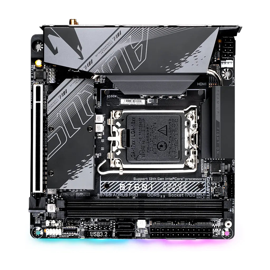 Gigabyte B760I AORUS PRO Wi-Fi 6E Intel B760 DDR5 Mini-ITX Gaming Motherboard-tpstech.in