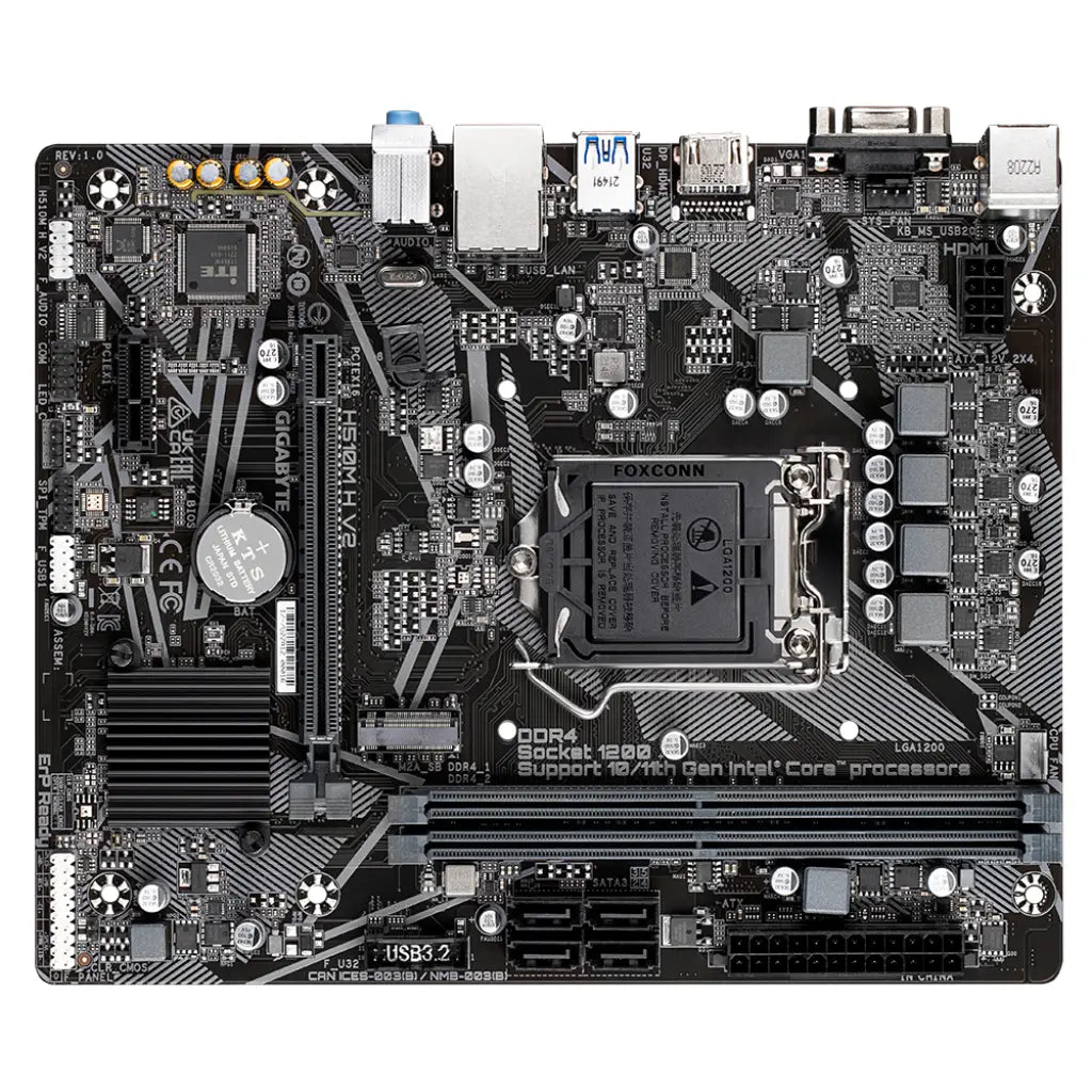 Gigabyte H510M H V2 Intel H510 LGA1200 DDR4 Micro-ATX Motherboard-tpstech.in