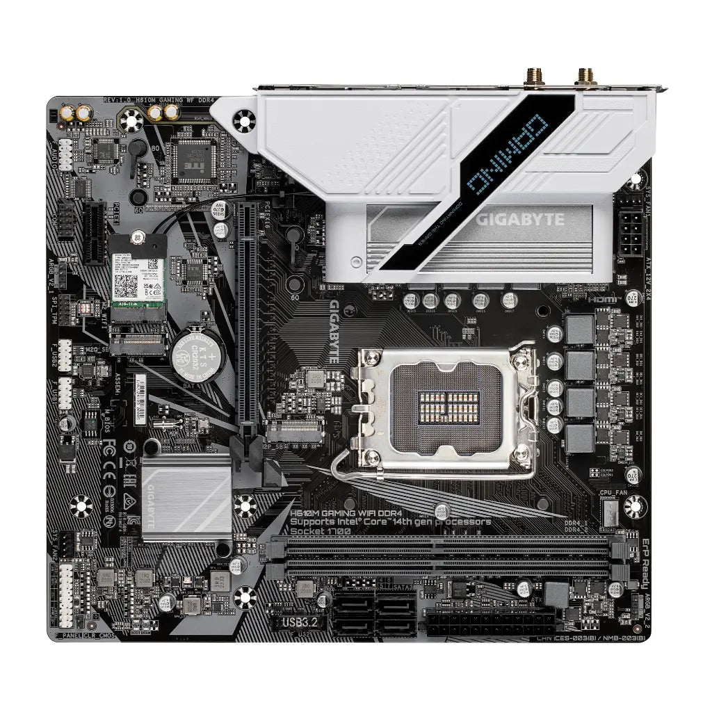 Gigabyte H610M Gaming WiFi Intel H610 LGA1700 DDR4 Micro-ATX Motherboard-tpstech.in