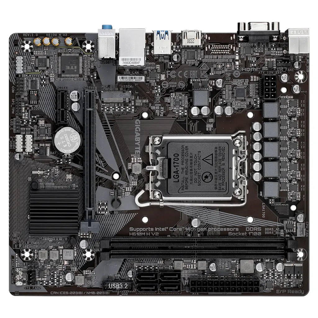 Gigabyte H610M H V2 Intel H610 LGA1700 DDR5 Micro-ATX Motherboard-tpstech.in