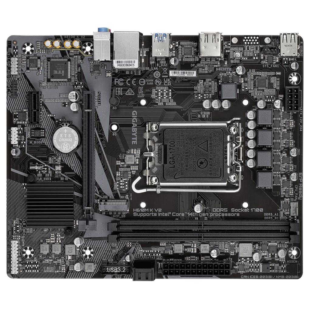 Gigabyte H610M K V2 Intel H610 LGA1700 DDR5 Micro-ATX Motherboard-tpstech.in