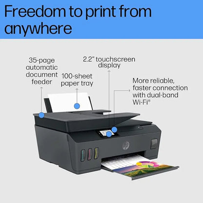 HP Smart Tank 530 Wireless All-in-One Ink Tank Printer with ADF Touchscreen & Borderless Printing - tpstech.in