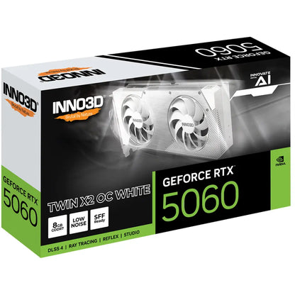 INNO3D GeForce RTX 5060 Twin X2 OC 8GB GDDR7 Graphics Card - White-tpstech.in