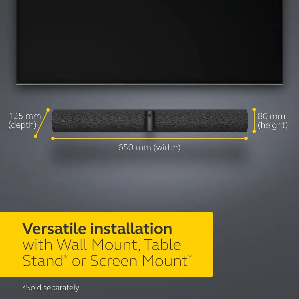 Jabra PanaCast 50 180° Panoramic 4K Intelligent Video Bar remium Meeting Room Conference Camera with 13MP Triple Cameras & 8‑Microphone Array-tpstech.in