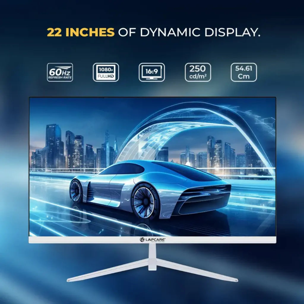 LAPCARE LM22WHD-SP 22" 60Hz 5ms Full HD LED Monitor with Built-in Speakers-tpstech.in