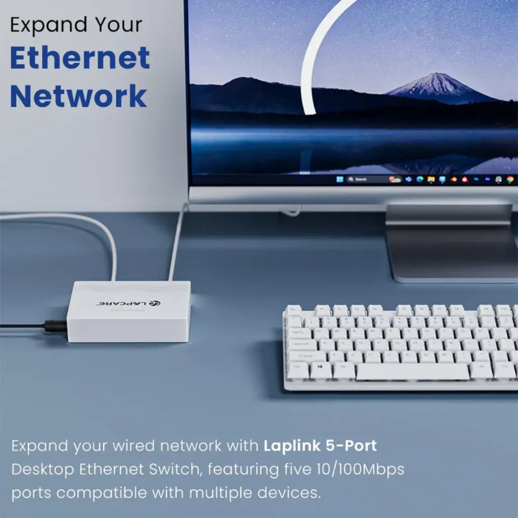 Lapcare Laplink 5 Port Desktop Ethernet Switch - White-tpstech.in