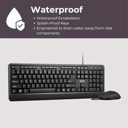 Lenovo 160 1600 DPI USB-A Wired Keyboard & Mouse Combo - Black-tpstech.in