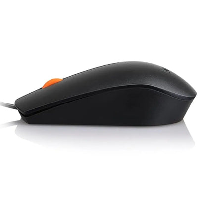 Lenovo 300 1600 DPI USB Wired Optical Mouse - Black-tpstech.in
