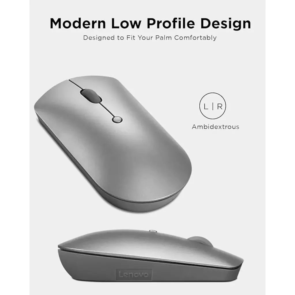 Lenovo 600 Bluetooth Silent Mouse Dual Device Connectivity Silent Clicks - Iron Grey-tpstech.in