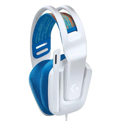 Logitech G335 Lightweight Gaming Wired Over Ear Headphones with Mic Flip to Mute- White-tpstech.in