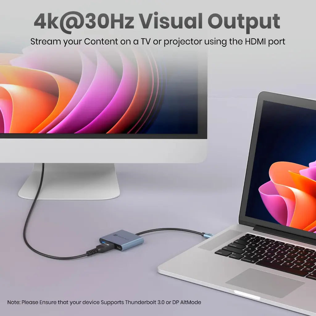 Portronics C Konnect Plus POR 2187 3 in 1 Type C Hub with 4K HDMI USB 3.0-tpstech.in