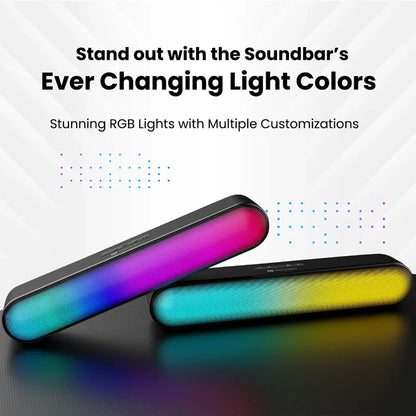 Portronics Decibel 23 16W Bluetooth Soundbar POR 1999 with RGB Lights 5H Playtime-tpstech.in