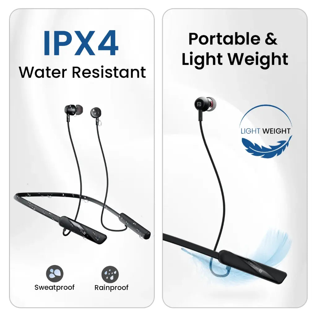 Portronics Harmonics Z10 Wireless Neckband Bluetooth 5.3 with 35 Hour Playtime-tpstech.in