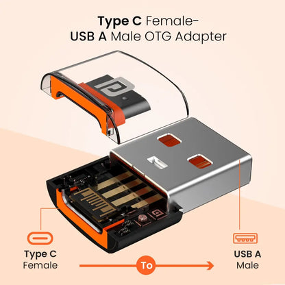 Portronics POR 2788 Type C to USB A Converter Fast Charging Data Sync OTG Adapter-tpstech.in