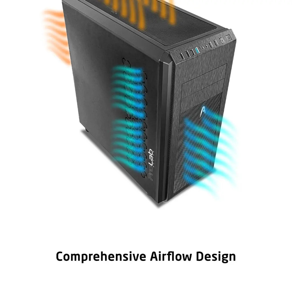 Prolab Design AI748 Full‑Tower Workstation Case High Airflow Mesh Front - Black-tpstech.in