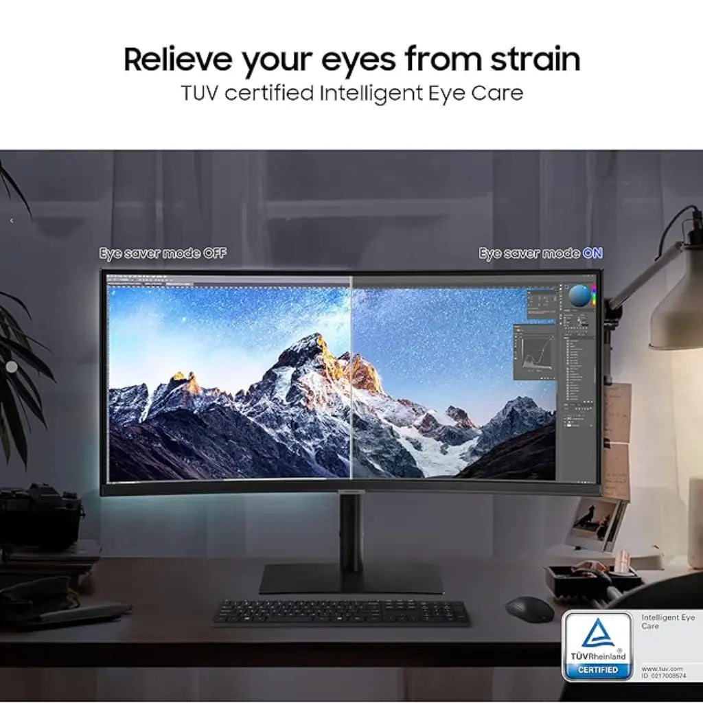 Samsung ViewFinity S6 34″ Ultra‑WQHD 100 Hz Curved Monitor Built‑in Speakers-tpstech.in
