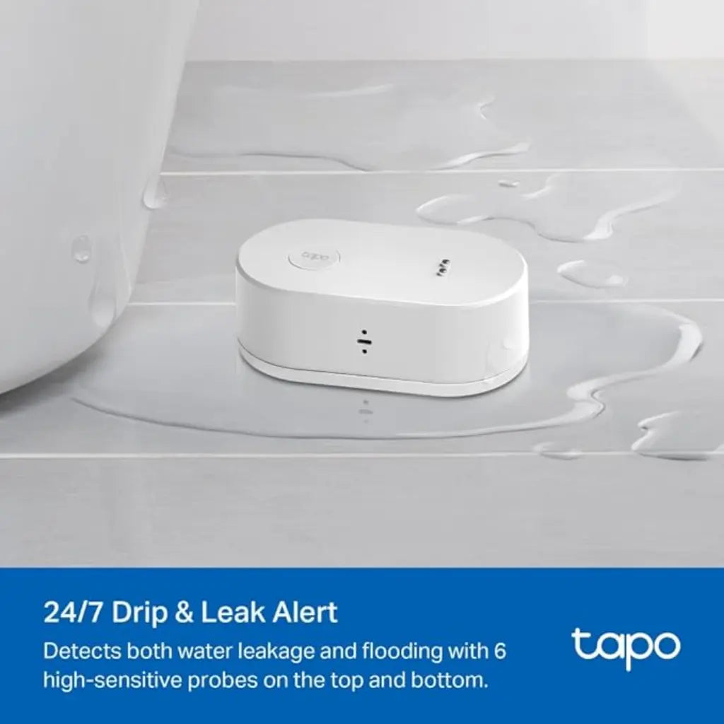TP-Link Tapo T300 Smart Water Leak Sensor with IP67 Waterproof 90dB Alarm & App Alerts (Hub Required)
