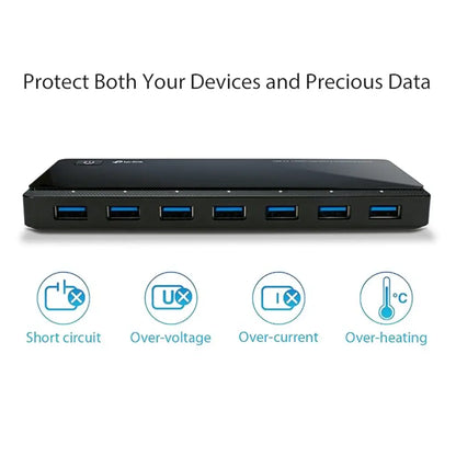 TP-Link UH720 USB 3.0 7-Port Hub with 2 Smart Charging Ports - tpstech.in