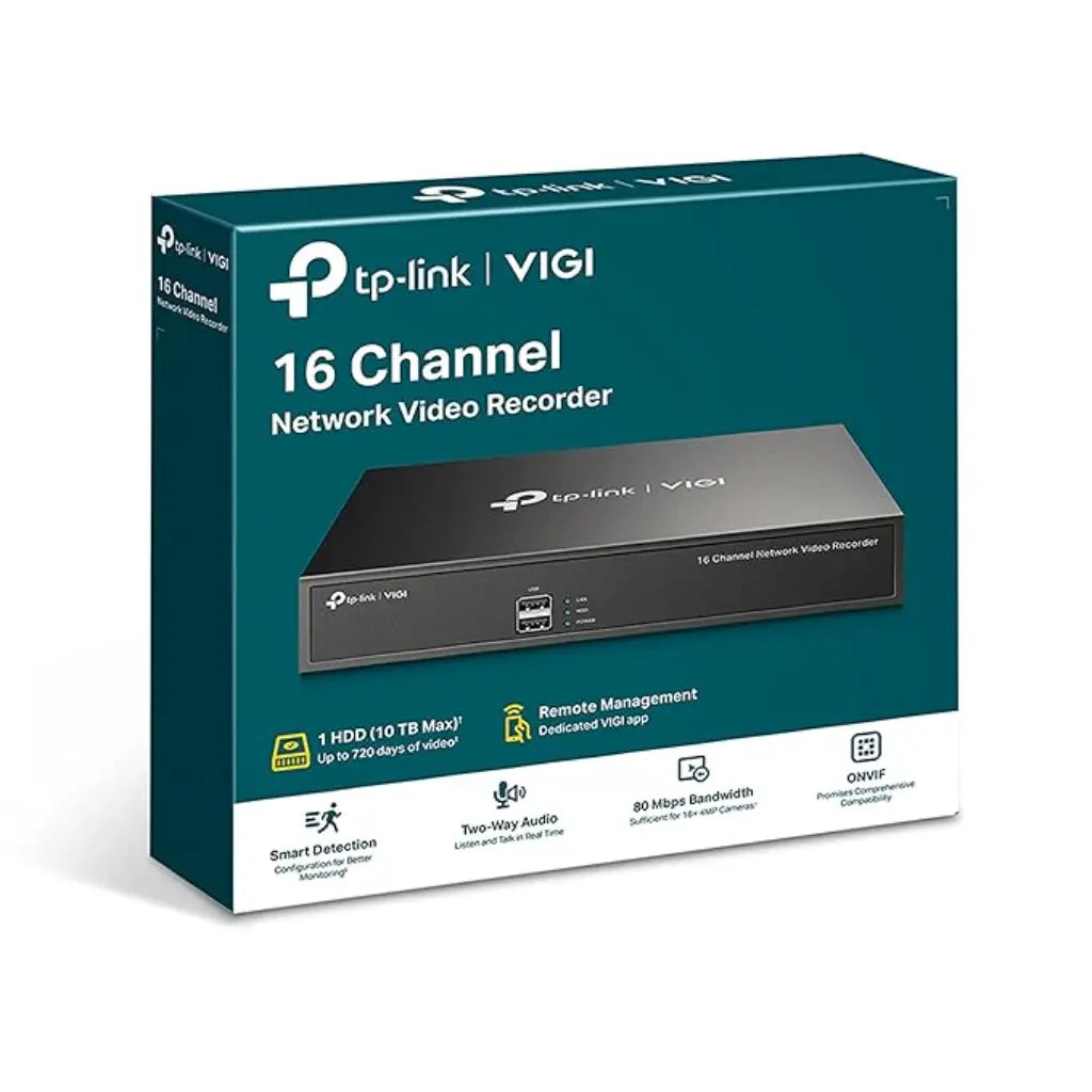 TP-Link VIGI NVR1016H 16-Channel Network Video Recorder H.265+ ONVIF Support-tpstech.in