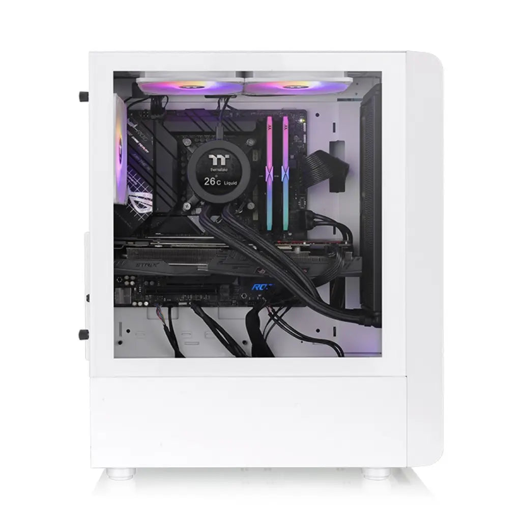 Thermaltake S200 TG ARGB Tempered Glass Snow ATX Mid Tower Computer Case-tpstech.in