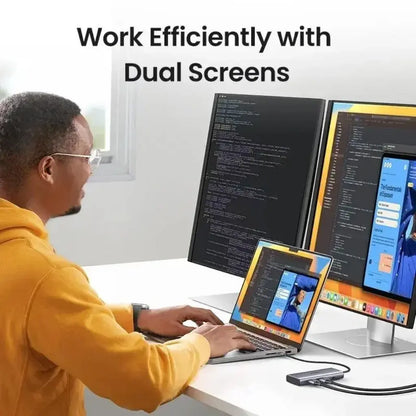 Ugreen 45379 USB-C Hub 7 in 1 Dual 4K HDMI 100W PD 10Gbps Data Ports-tpstech.in