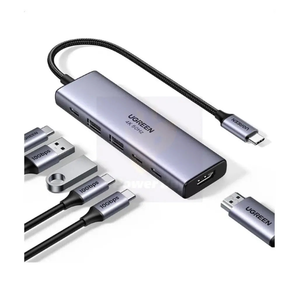 Ugreen 6-in-1 USB-C Multifunctional Adapter with HDMI 4K@60Hz 2 USB-A 3.2 2 USB-C 3.2-tpstech.in