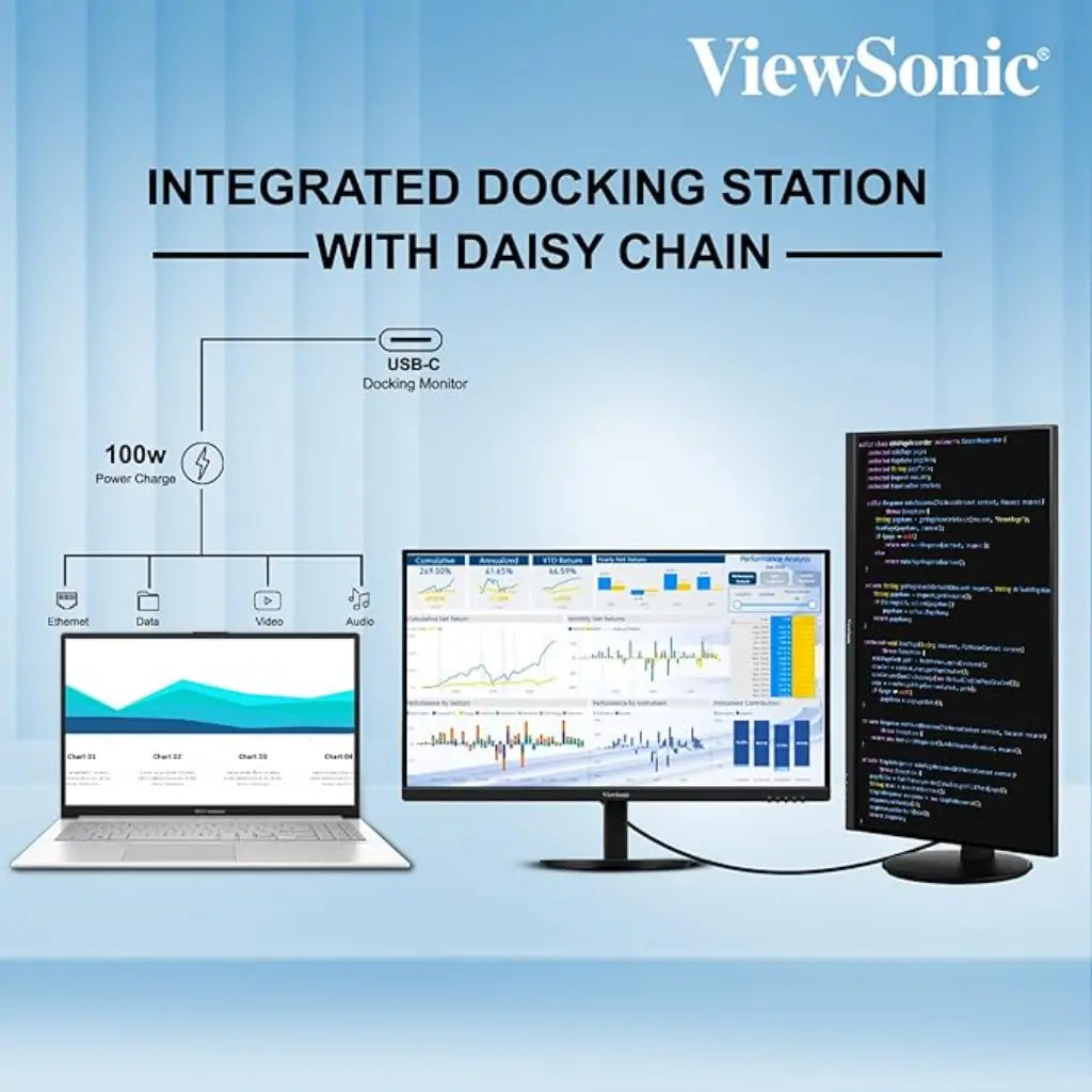 ViewSonic VG2709U‑2K 27″ QHD IPS 100Hz USB‑C Docking Monitor with Speakers-tpstech.in
