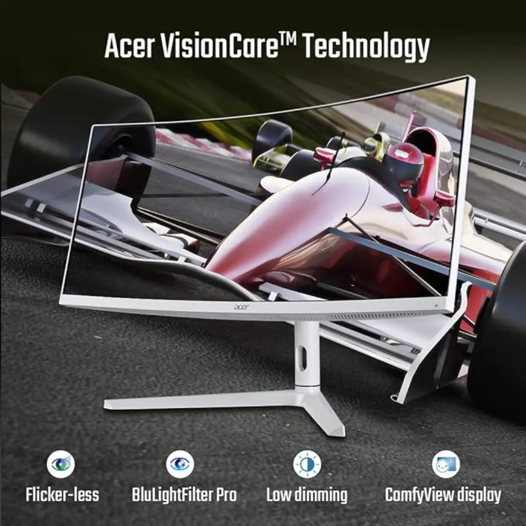 Acer XZ306CX 29.5" 2560x1080 200Hz 1ms Ultrawide Curved Gaming Monitor - White