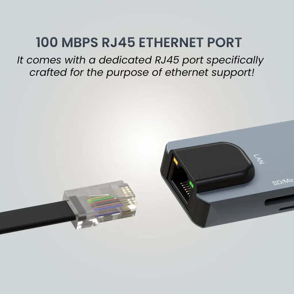 Portronics Mport 8 POR 2149 USB C Hub 8 in 1 with 4K HDMI 100 Mbps