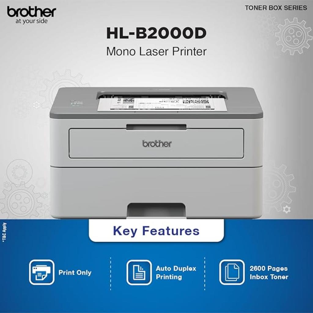 Brother HL-B2100DB Monochrome Duplex Laser Printer 34 PPM USB Connectivity